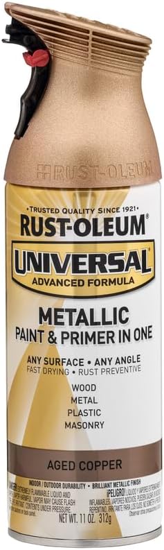 Rust-Oleum 249132 Universal All Surface Metallic Spray Paint, 11 Fl oz, Aged Copper
