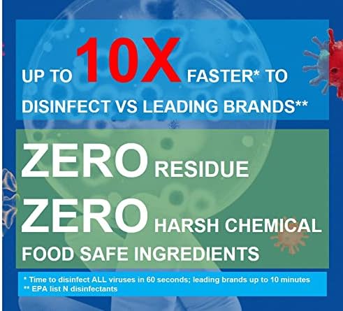 Purefypro Disinfectant Airesol Spray (14oz, 3 Pack) Kills 99.9999% Norovirus, HIV, Hepatitis, Flu, Monkeypox Viruses and MRSA, VRE, Fungi. No Rinse, No Residue. Suitable for All Surfaces.