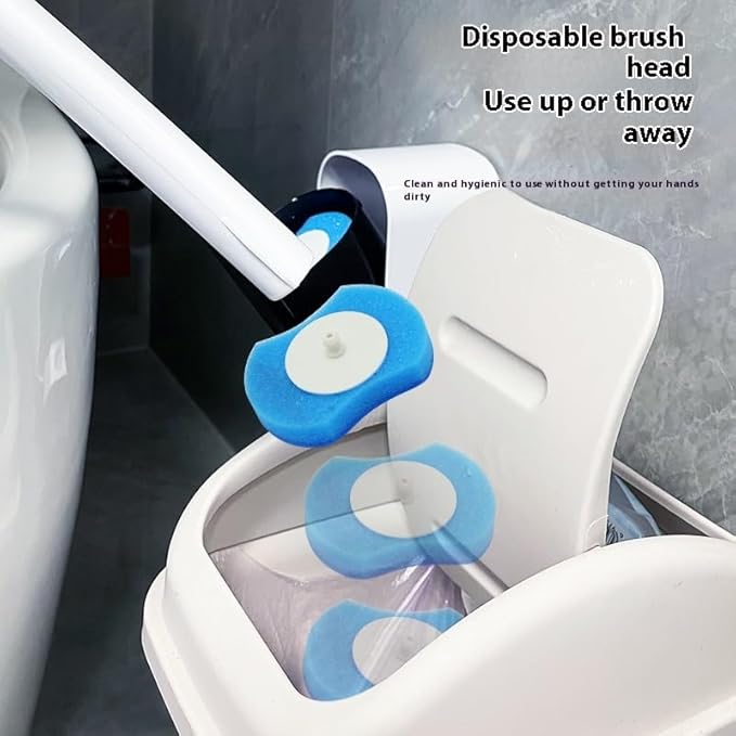 Disposable Toilet Bowl Brush with 8 Toilet Wand Refills, Toilet Bowl Cleaner Wands, Toilet Cleaning System Starter Kit