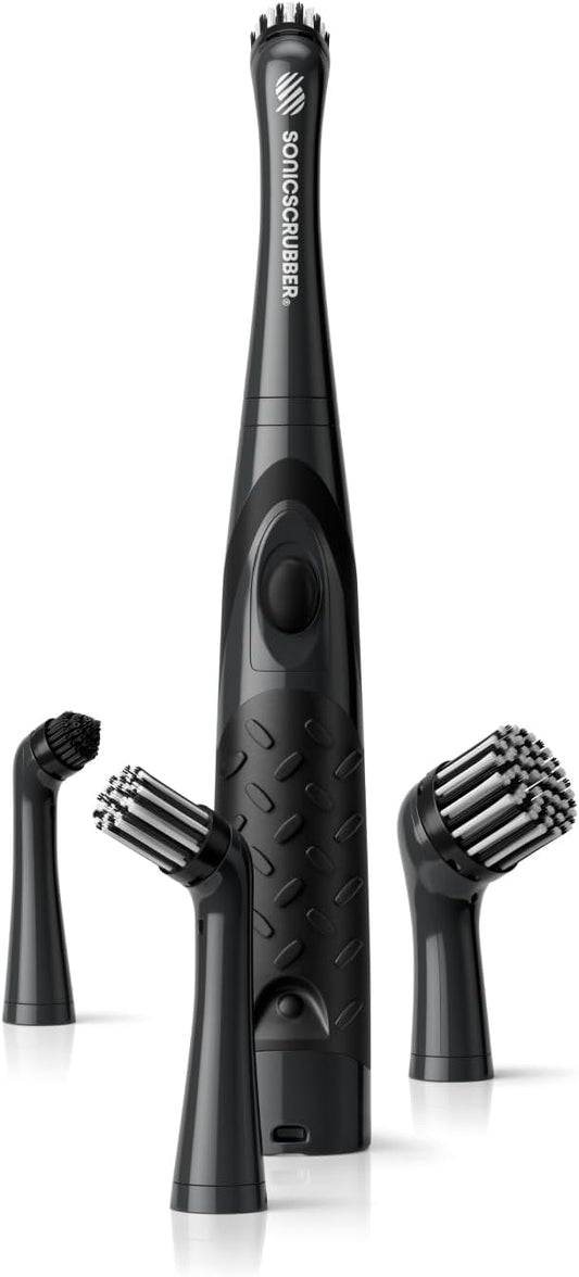 Footwear Electric Cleaning Brush Pack - Shoe + Sneaker Cleaner - High Power Motor - Includes 4 Shoe Cleaning Brush Heads - Removes Mud, Dirt and Refreshes Footwear - AA Batteries Included