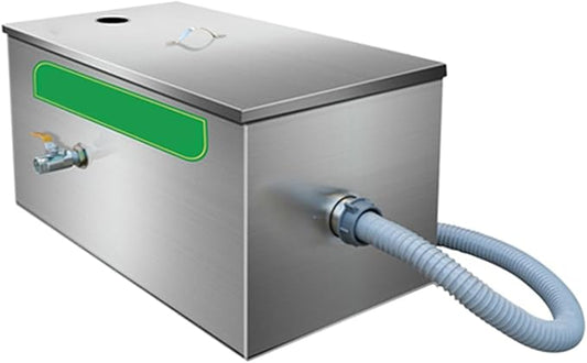 Commercial Kitchen Grease Trap Separator with Removable Filter Basket & Baffle - Small Grease Water Separator for Restaurant Sinks, Efficient Oil & Fat Removal