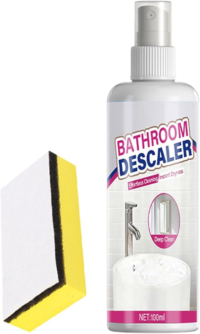 Powerful Bathroom Descaler - Cleaning Foam, Stain Remover with 100ml Capacity, Toilet Cleaner with Multi- Formula, Bowl Agent Spray, Hard Water for Home Use