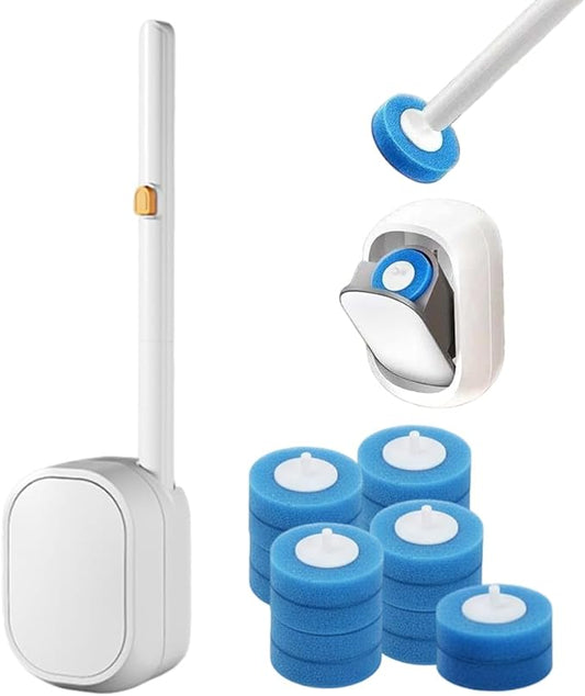 Disposable Toilet Bowl Cleaner Wand, 2026 New Disposable Toilet Brush Set with 18PCS Refills, Cleaning Brush Scrubber Kit for Bathroom, Toilet Cleaning System for Deep Cleaning(18 Pcs Refills)