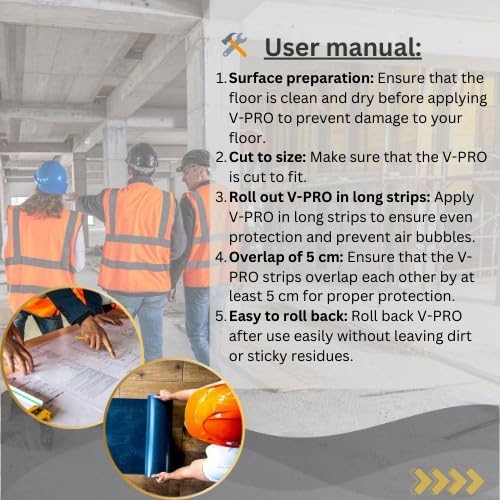 V-PRO 538sqft Floor Protector - Anti Paint, Durable, Waterproof, Floor Covering - Ideal for Construction, Renovations and Move. - Ultimate Floor Protection Solution for Home and Office