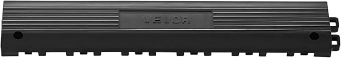 VEVOR Transition Edge Kit, 11-Piece, Durable Straight Garage Floor Edging, PP Material, Easy Installation, Only Compatible with VEVOR Drainage Mats, Black, Male