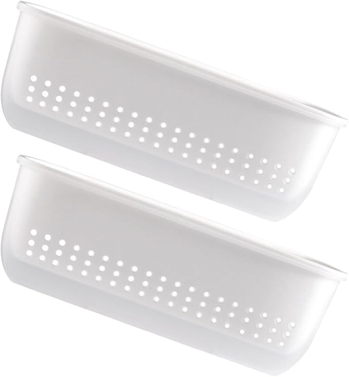 2pcs Plastic Food Strainers Drain Basket Set, Thickened Square Hanging Fruit and Vegetable Washing Colanders, Kitchen Multifunctional Filter Basket for Fruit Draining and Vegetable
