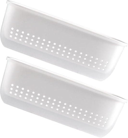 2pcs Plastic Food Strainers Drain Basket Set, Thickened Square Hanging Fruit and Vegetable Washing Colanders, Kitchen Multifunctional Filter Basket for Fruit Draining and Vegetable