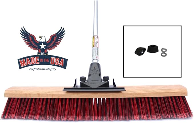 FlexSweep Unbreakable Commercial Push Broom (Contractors 24 Inch) Fine Bristles