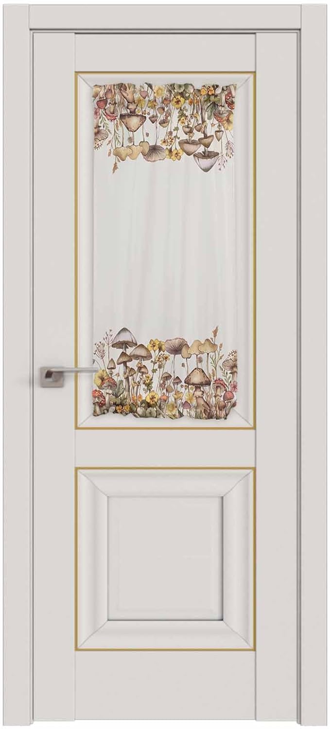 French Door Curtain Panel for Front Door, Plants Mushrooms Flowers Daisies Dandelions Slidelight Door Curtains with Tieback Light Filtering Privacy Panels for Doorway Entryway 25"x 40"