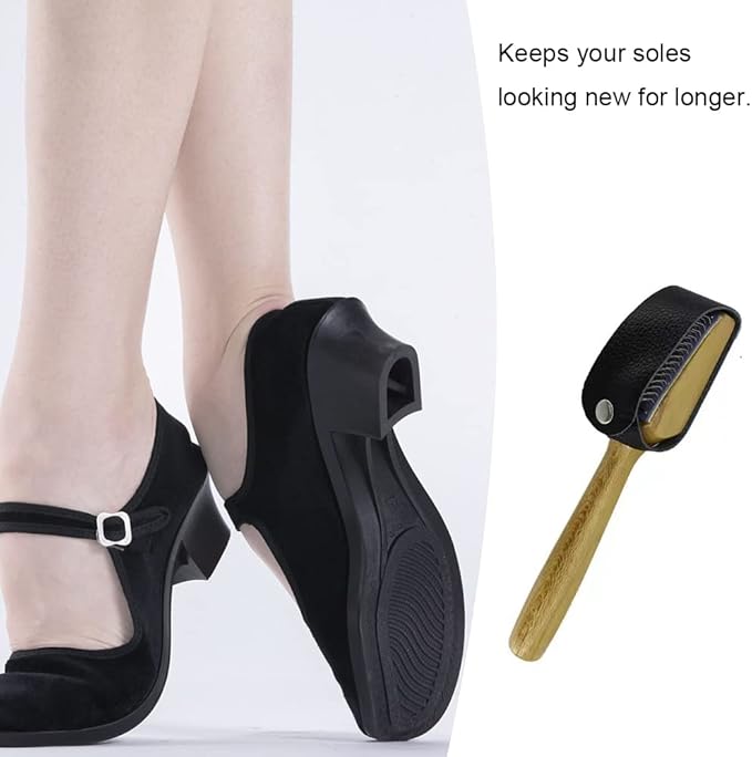 Dance Shoes Brush Wooden Shoes Cleaner Brush Practical Suede Sole Wire Brush for Cleaning Dance Shoes