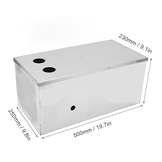 Commercial Grease Trap 4 Gallons Per Minute, Stainless Steel Grease Interceptor Trap Oil Water Separator with Removable Filter Basket for Kitchen Restaurant