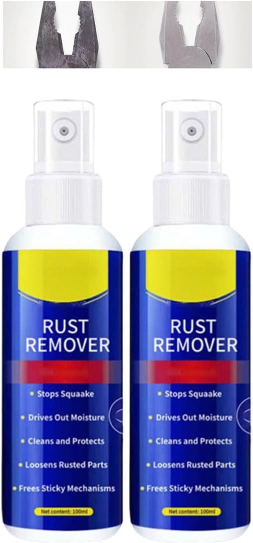 Anti-Rust Lubricant Spray & Rust Remover,Multi-Purpose Lubricant Rust Remover Spray for Metal,Penetrating Oil & Anti-Rust Spray for Vehicles, Tools, Chains (2PCS)