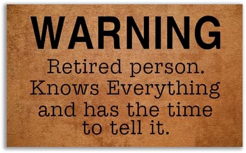 Warning Retired Doormat with Name Personalized Doormats for Front Door Door Mat for Indoor Outdoor Entrance Decor Welcome Mats for Inside Ourside Housewarming Gift 18x30 inch