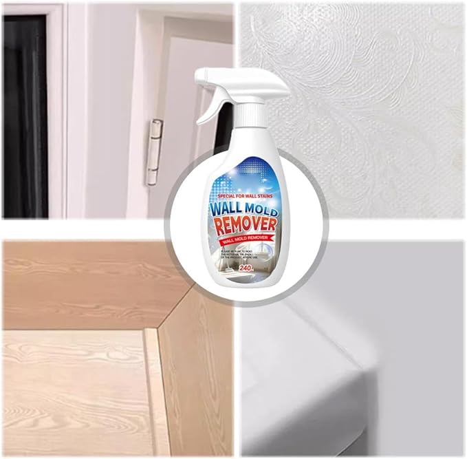 Wall Mold Remover Spray - Multi Surface Cleaning Solution for Painted Walls, Wood, Tile & Fabric, Highly Effective Stain & Dust Remover for Bathroom & Kitchen, Long Lasting Protection (1pcs)