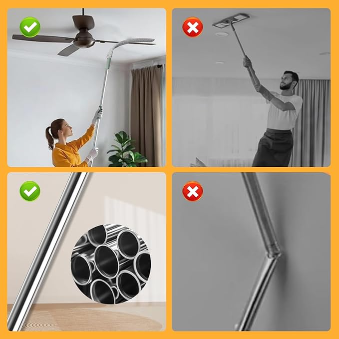 Sakerplus Retractable Gap Dust Cleaner, Artifact,Extendable Duster Cleaning Tool for Hard-to-Reach Areas, Reusable Washable Dusting Wand for Home,Ceiling,Blinds,Under Furniture