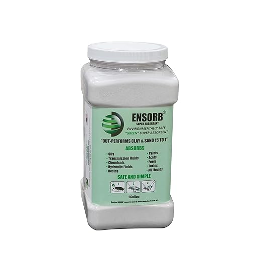 ENPAC 1-Gallon Jug Dispenser ENSORB Granular Absorbent, Oil Clean Up, Floor Dry Powder for Spill Cleanup, White, Landfill Safe, Lightweight
