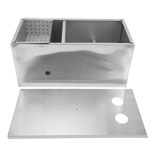 Commercial Grease Trap 4 Gallons Per Minute, Stainless Steel Grease Interceptor Trap Oil Water Separator with Removable Filter Basket for Kitchen Restaurant