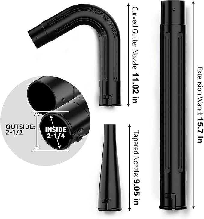 Sealegend Gutter Cleaning Tools for 2-1/2 in. Wet/Dry Vacuum Cleaner, Shop Vacuum Hose Attachments for Cleaning or Blowing Debris from Gutters, 2-1/2 in. Upgrade Lockout Design Shop Vac Accessories