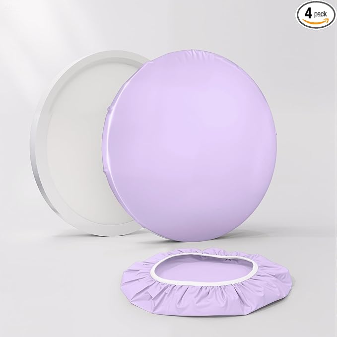 12" Ceiling Light Cover, 4 Pcs Flush Mount Light Fixture Cover, Fabric Ceiling Light Fixture Cover, Light Filters for Bedroom, Kitchen, Hallways/Entryways, Office, Basement (Lavender)