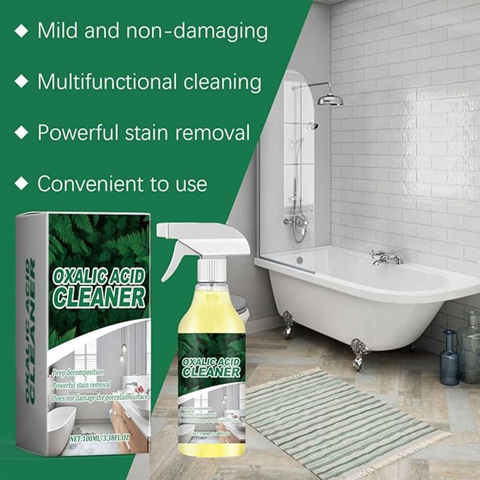 Oxalic Acid Powerful Stain Cleaner,Multi-purpose Stain Removal Cleaning Spray for Floor Countertop and Toilet (1PCS)