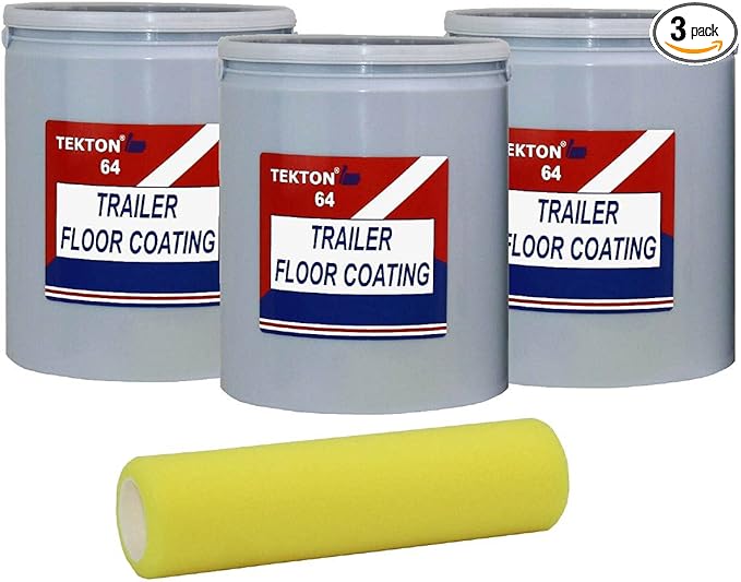 Protects Trailer Floors, Ramps and Walls (Black, 3 Gallons) Includes 1 Foam Cover; Non Skid Paint