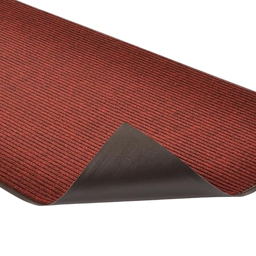 Notrax Heritage Rib™ Commercial Indoor Door Mat Office Rugs – 3' x 6' Red/Black Front Door Mat with Double Rib 22oz Yarn, Non-Slip Vinyl Backing – Durable Entryway Rug Made in The USA – 117S0036RB