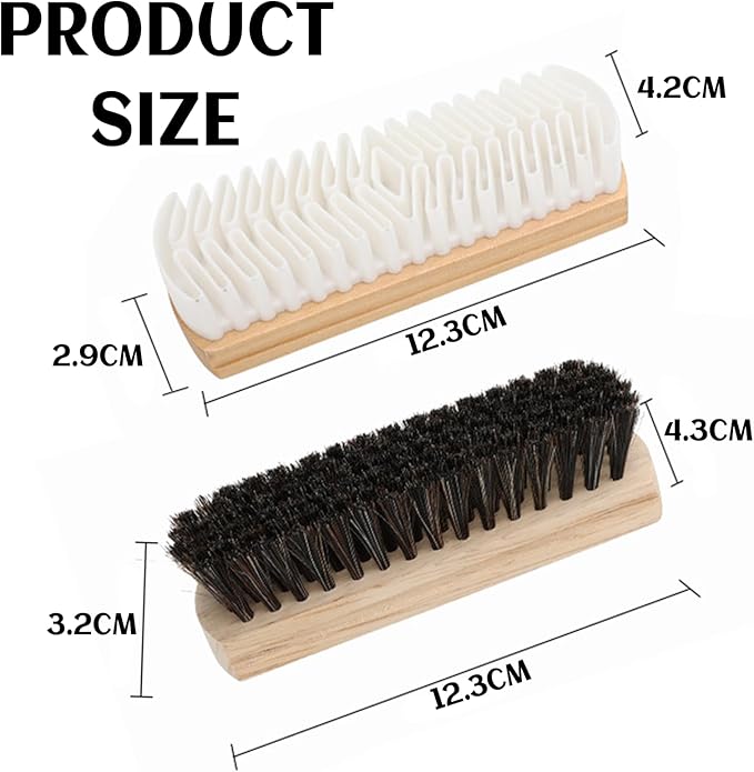 Shoe Brush Boot,Horse Hair Brush for Leather Suede Brush,Shoe Brushes for Cleaning(2 Pcs)