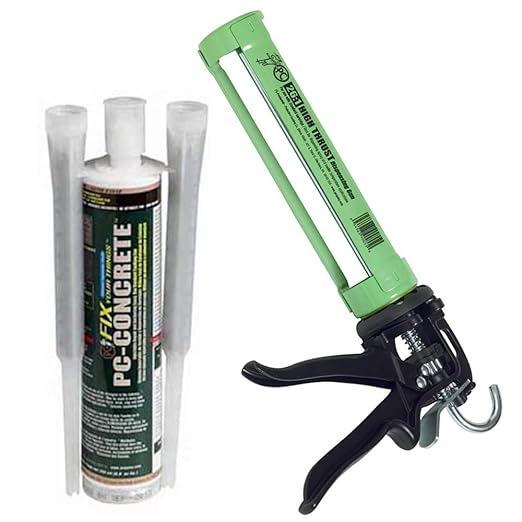 PC Products PC-Concrete Epoxy Adhesive Paste for Anchoring and Crack Repair, 8.6 oz Cartridge with 250ml Steel Dispensing Gun, 25020