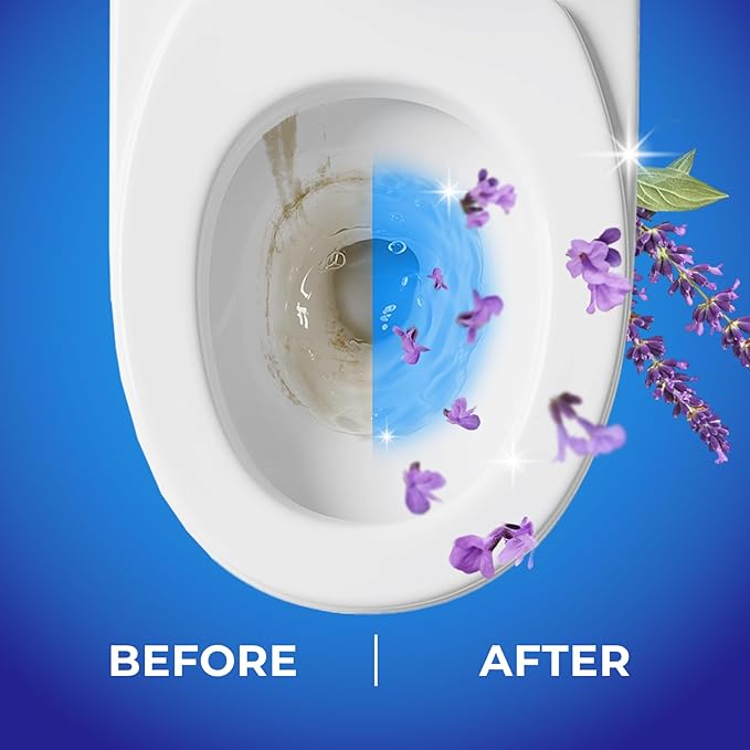 Toilet Bowl Cleaner Tablets - Blue Automatic Toilet Bowl Cleaners with Bleach, Deep Cleaning & Odor Eliminator – Septic Safe, Stain Remover for Long-Lasting Freshness and Shine (4)