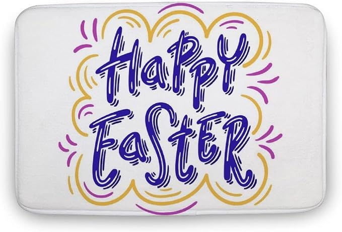 Welcome Doormat Happy Easter Non Slip Mats Door Mats Entry Way Carpet for Kitchen Bathroom Bedroom Living Rooom Decor 20x32 inchIn