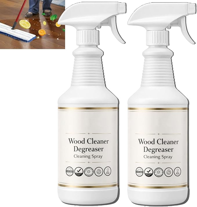 Purevive Wood Cleaner,Purevive Wood Floor Cleaner Spray,Hardwood Floor Furniture Polish and Restore Spray,Purevives Heavy Duty Degreaser for Wood-Cabinets Restores Shine (2PCS)