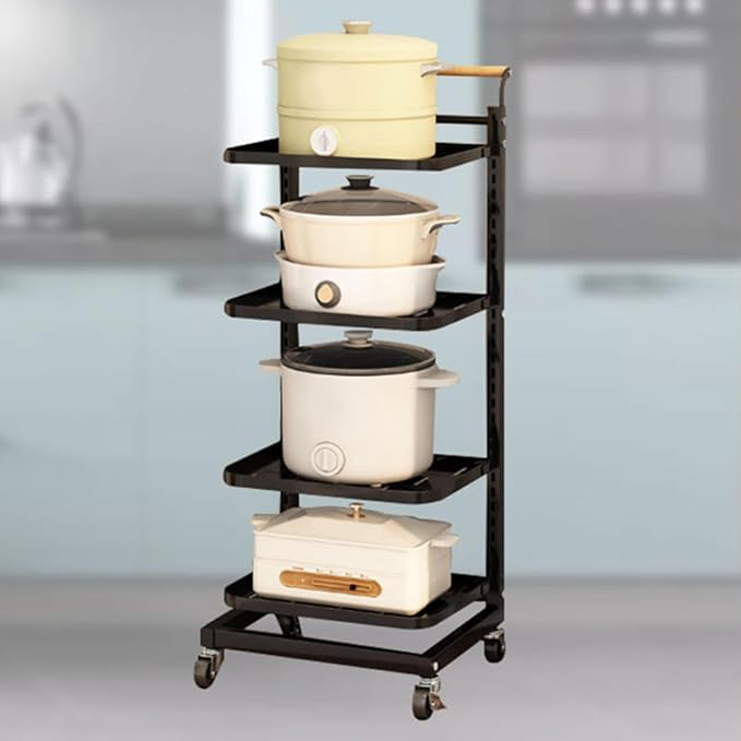 Black Frying Pan Storage Stand for Kitchen Cupboard nization Pot Rack nizer with 4 * 4 Boards