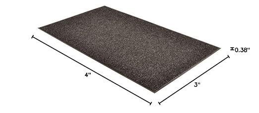 Notrax Heritage Rib™ Commercial Indoor Door Mat Office Rugs – 3' x 4' Charcoal Front Door Mat with Double Rib 22oz Yarn, Non-Slip Vinyl Backing – Durable Entryway Rug Made in The USA – 117S0034CH