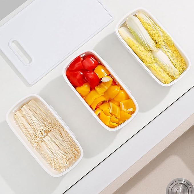 Kichvoe 2pcs Plastic Wall-mounted Vegetable and Fruit Drain Basket Set, Thickened Square Filter Basket for Kitchen Sink, Double Layer Food Strainer for Fruit Washing and Vegetable Draining