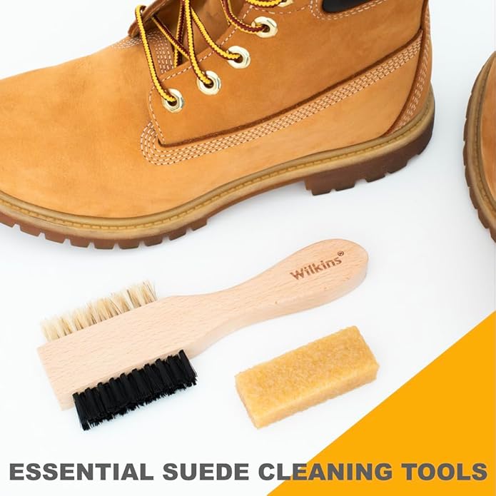Wilkins Complete Suede Cleaning Kit - 2 IN 1 Bristles Shoe Cleaner Brush with Suede Eraser.