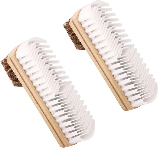 2pcs 2-in-1 Suede Shoe Brushes with Eraser, Wooden Handle Suede & Nubuck Cleaning Brush for Shoes Bags Jackets