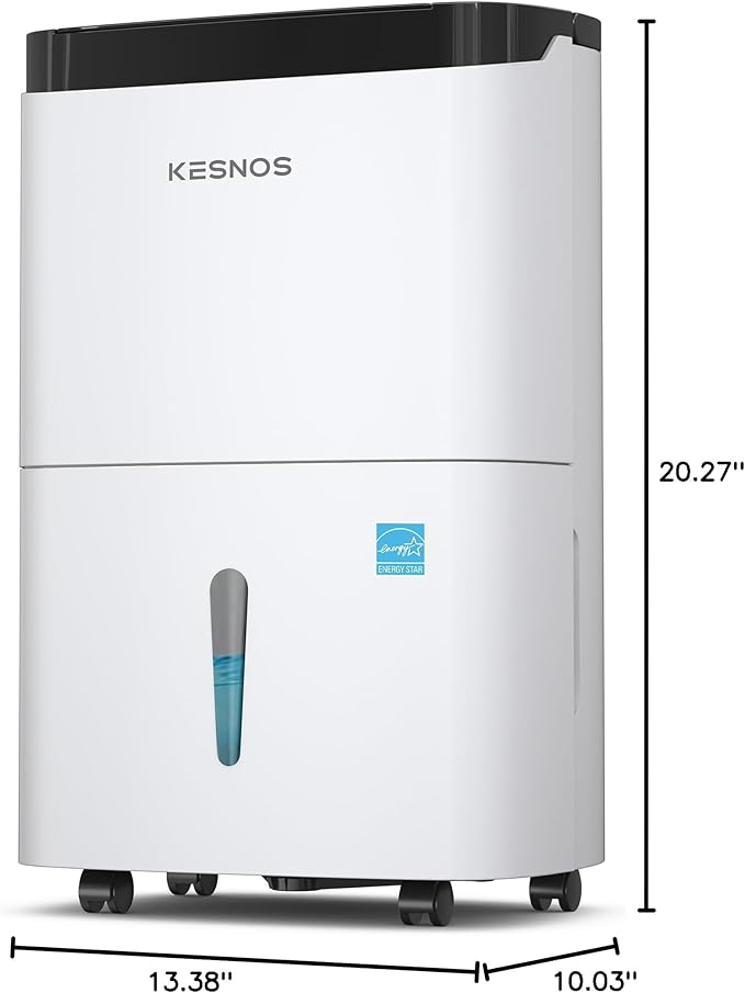 Kesnos 120 Pints 2025 Energy Star Dehumidifier for Home & Basement with Drain Hose, Ideal for Large Spaces up to 6,500 Sq. Ft., Featuring Auto Defrost & Self-Drying Function