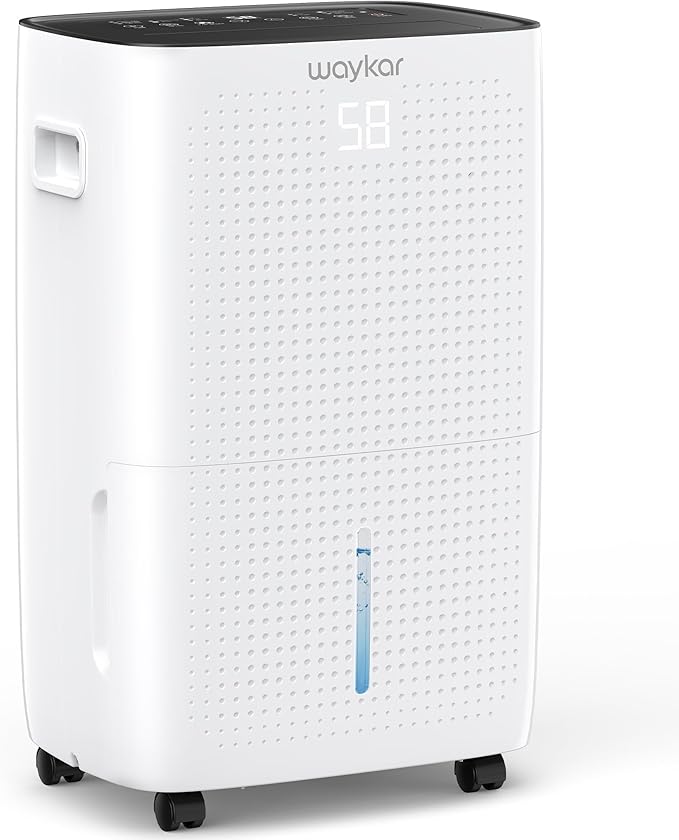 Waykar 150 Pints Energy Star Dehumidifier for Spaces up to 7,000 Sq. Ft at Home, in Basements and Large Rooms with Drain Hose and 2.11 Gallons Water Tank