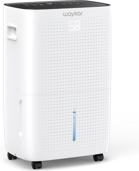 Waykar 150 Pints Energy Star Dehumidifier for Spaces up to 7,000 Sq. Ft at Home, in Basements and Large Rooms with Drain Hose and 2.11 Gallons Water Tank