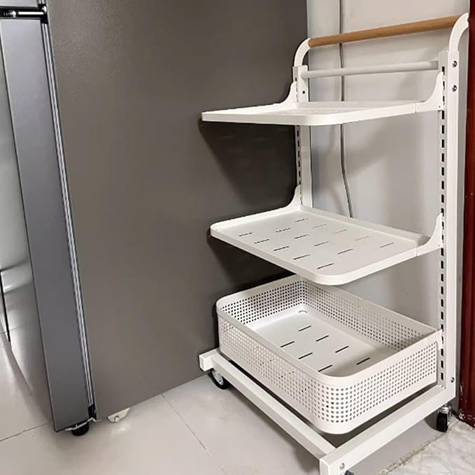 Black Pan Storage Stand for Kitchen Drawers with Free Standing Cupboard nizers Pot Holder and Shelves White (4 Boards 1 Basket)