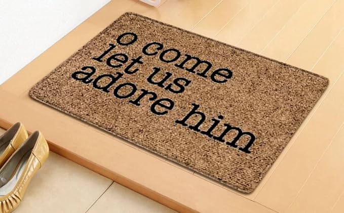 O Come Let Us Adore Him Non Slip Entryway Rugs Door Mat Floor Mat Indoor Outdoor Front Door Entryway Soft Low Profile Doormat 20x32 Inch