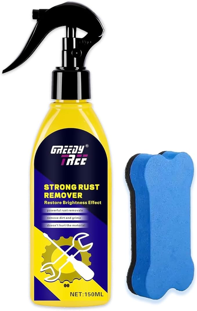 Effortless Rust Remover Kit - Removes Rust, Oxidation & Dirt - 5.07oz & Suitable for cars and metal tools - Aluminum, Chrome & Steel,with Sponge Pad