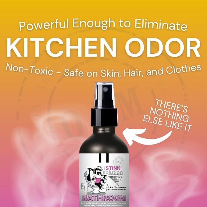 The Stink Solution Car, Kitchen, & Bathroom Odor Eliminator Spray | Trash Can & Toilet Deodorizer, Kitchen Spray, Garbage Odor Remover | 3 4 oz Bottles in Midnight, Sugar Cookie, & Shower Fresh Scents