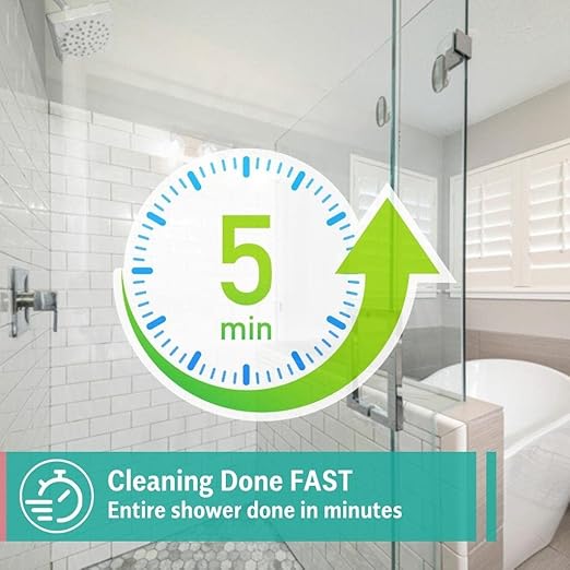 CHOMP! Scouring Pads Refill Pack: 5 Minute CleanWalls 2 pak Bathroom Shower Tile Glass Fiberglass Soap Scum Hardwater Stains Calcium