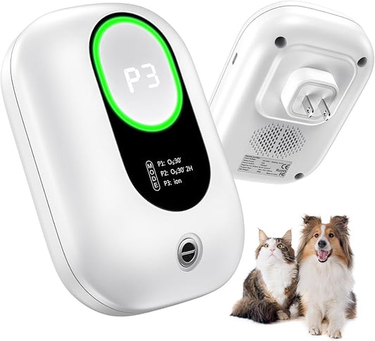 Funomo Air Ionizers, Plug in Negative Ion Air Purifier, Pet Odor Eliminator for Dogs & Cats, Ozone Air Cleaner for Small Spaces, Cat Litter Room, Bathroom, Kitchen & Smoke Dust