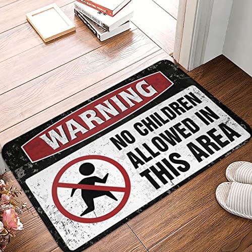 Outdoor Front Door Carpet Warning No Children Allowed in This Area Mat Nursery Rug Inside Door Mats for Front Door 18x30 inch