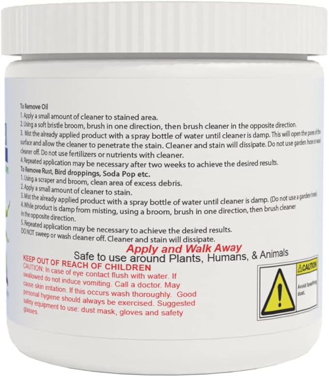 ACT Concrete Cleaner – Eco-Friendly Dry Powder Oil Stain Remover for Driveways, Sidewalks, Garages & Commercial Use | HOA Approved | Bioremediation Formula | Safe around Pets | 8oz