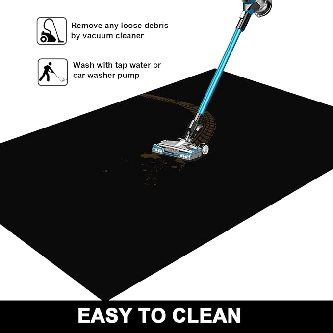 AiBOB Garage Floor Mat, 36 X 50 inches, Oil Spill Mat Under Car, Waterproof Backing Absorbent Pad Protects Floor, Durable, Reusable, Black