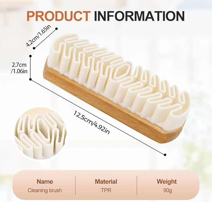 Rubber Shoe Brush, 2026 New Suede Shoe Brush and Eraser Soft Suede Shoe Brush Cleaner, Suede Cleaning Brush for Shoes, Bags, Jacket, Purse, Sofa with Wooden Handle (A-2Pcs)