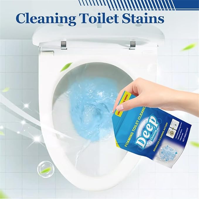 Foaming Toilet Cleaner, Toilet Bowl Cleaner, Powerful Refresh Bowl Cleaner Powder Packets, Self Activating Powder, Deep Cleaning
